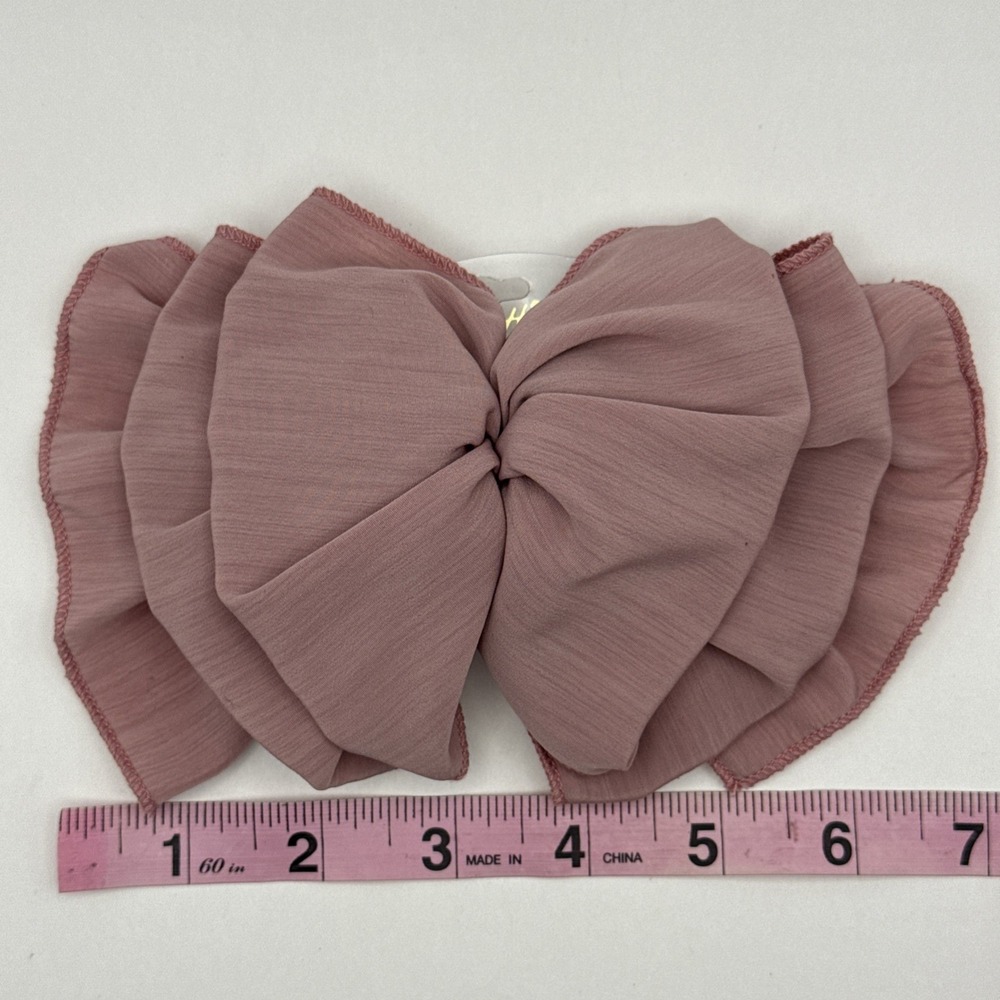 Vintage Hair Bow Clip Dusty Rose‎ Cottagecore Dreamy Romantic New Old Stock - Picture 2 of 5